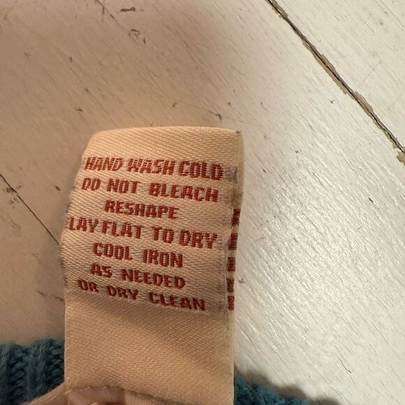 Sundance Sweater S Silk Blend Crochet Knit Boho Teal 90s Classic Quiet Luxury - Picture 10 of 10